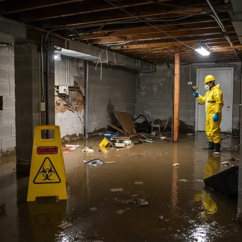 Flooded Basement Electrical Hazard in Graham, TX Property